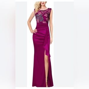 VFSHOW WOMEN'S FORMAL RUCHED RUFFLES EVENING PROM WEDDING PARTY DRESS